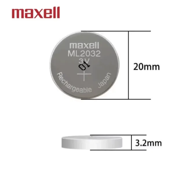 Pila de botón recargable ML2032 Li-ion 3V MAXELL - Imagen 3
