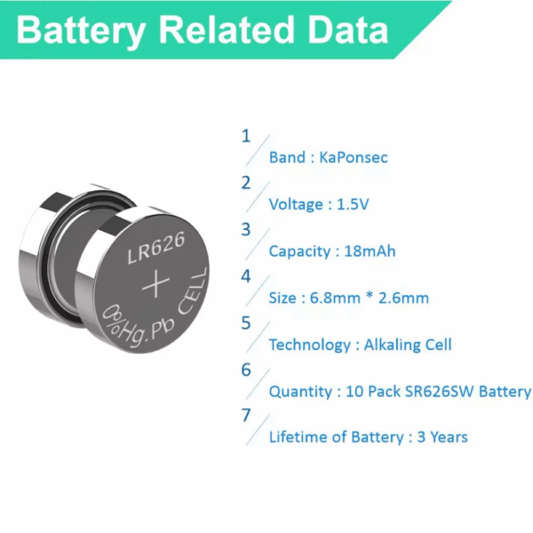 10x Pilas botón AG4 LR626 SR626 1.55V Koonenda - Imagen 7