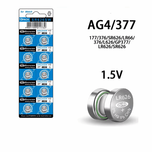 10x Pilas botón AG4 LR626 SR626 1.55V Koonenda - Imagen 4