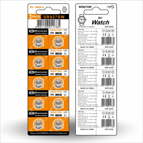 10x Pilas botón AG7 LR927 395 SR927 1.55V Koonenda - Imagen 7
