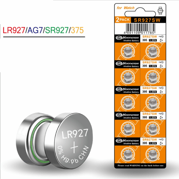 10x Pilas botón AG7 LR927 395 SR927 1.55V Koonenda - Imagen 6