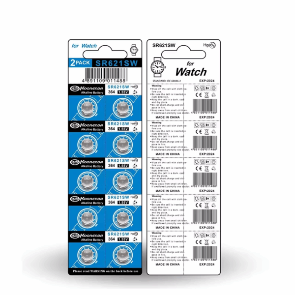 10x Pilas botón AG1 LR621 1.55V Koonenda - Imagen 3