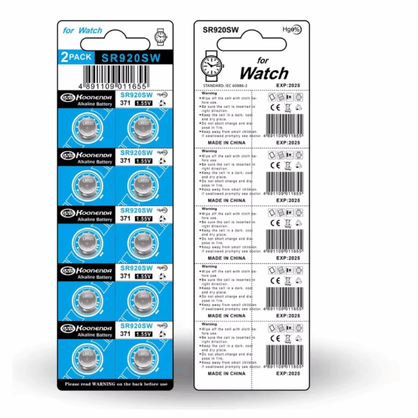 10x Pilas botón AG6 LR920 371 SR920 1.55V Koonenda - Imagen 3