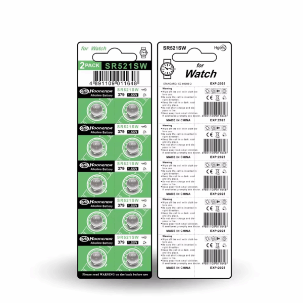 10x Pilas botón AG0 LR521 1.55V Koonenda - Imagen 3