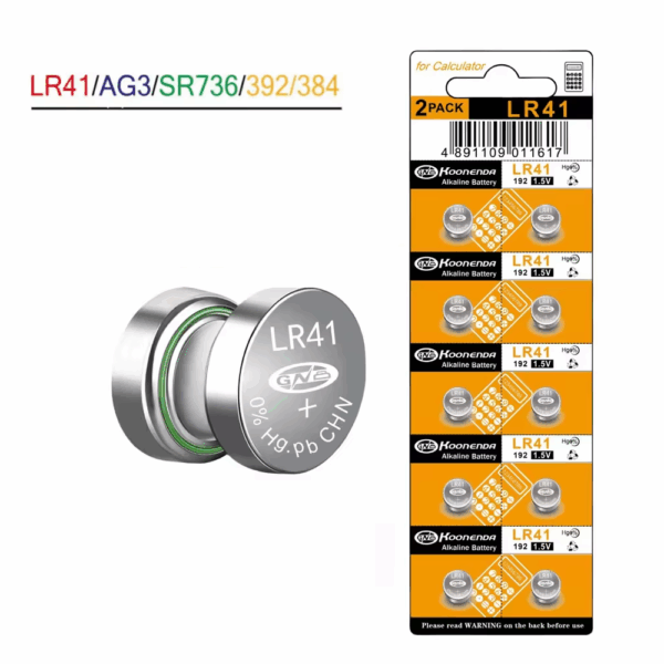 10x Pilas botón AG3 LR41 SR41 1.55V Koonenda - Imagen 5