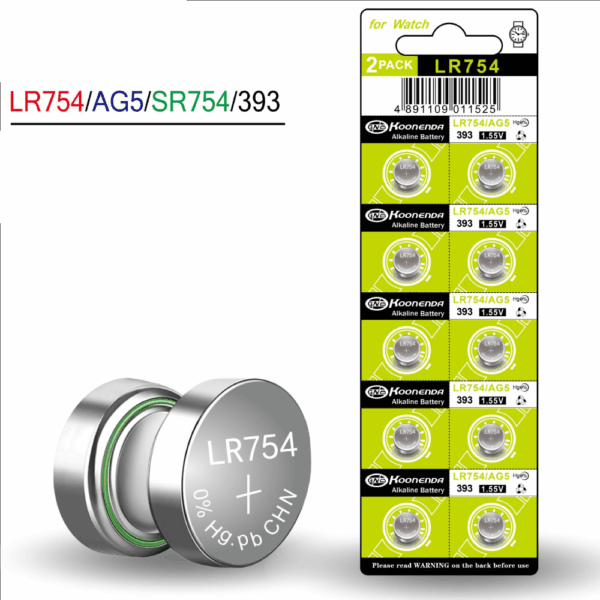 10x Pilas botón AG5 LR754 393 1.55V Koonenda - Imagen 4