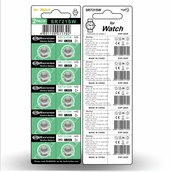 10x Pilas botón AG11 SR721SW 362 1.55V Koonenda - Imagen 4