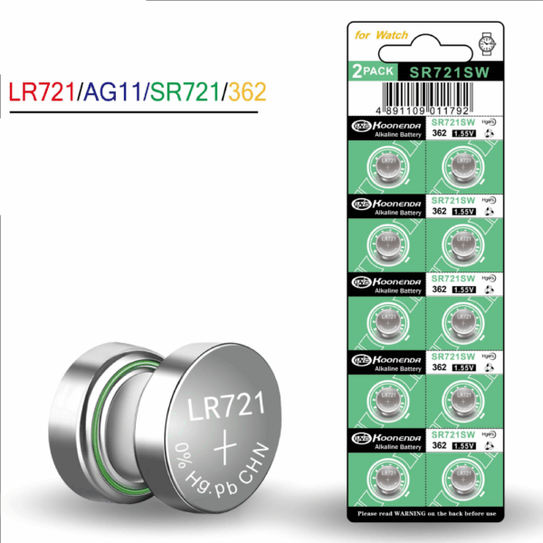 10x Pilas botón AG11 SR721SW 362 1.55V Koonenda - Imagen 2