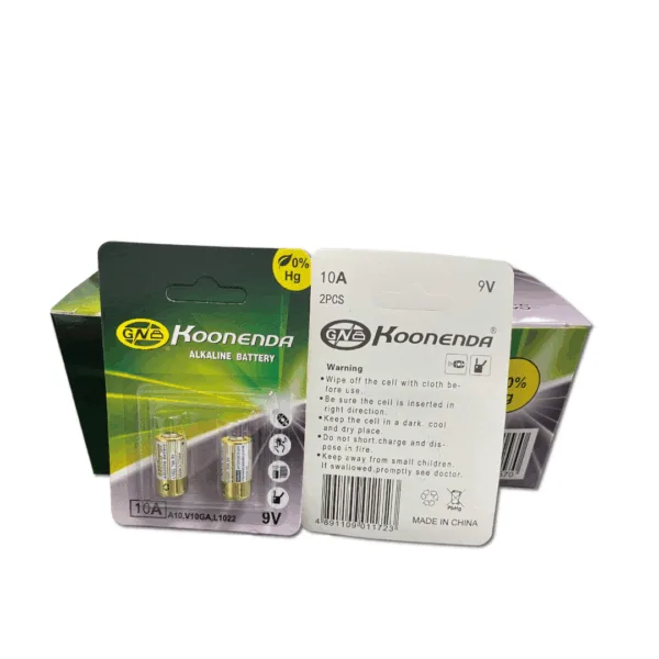 2x Pila Batería Alcalina 9V 10A L1022 A10 V10GA Koonenda - Imagen 2