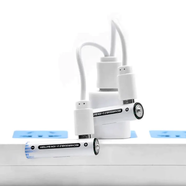 2x Pila batería de litio recargable por USB Tipo C 1.5V AAA 600 mAh - Imagen 6