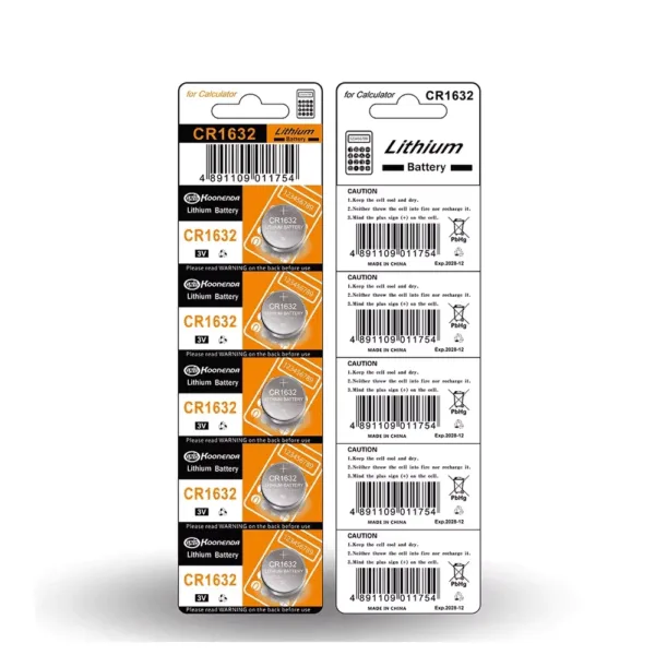 5x Pila de boton Litio CR1632 3V DL1632 ER1632 Koonenda - Imagen 3