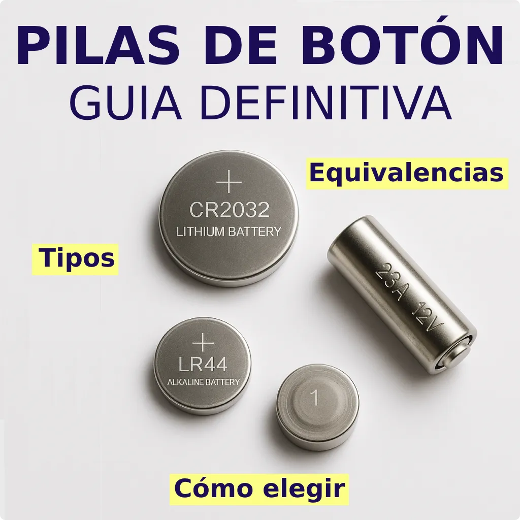 Guía definitiva sobre pilas de botón: tipos, equivalencias y cómo elegir